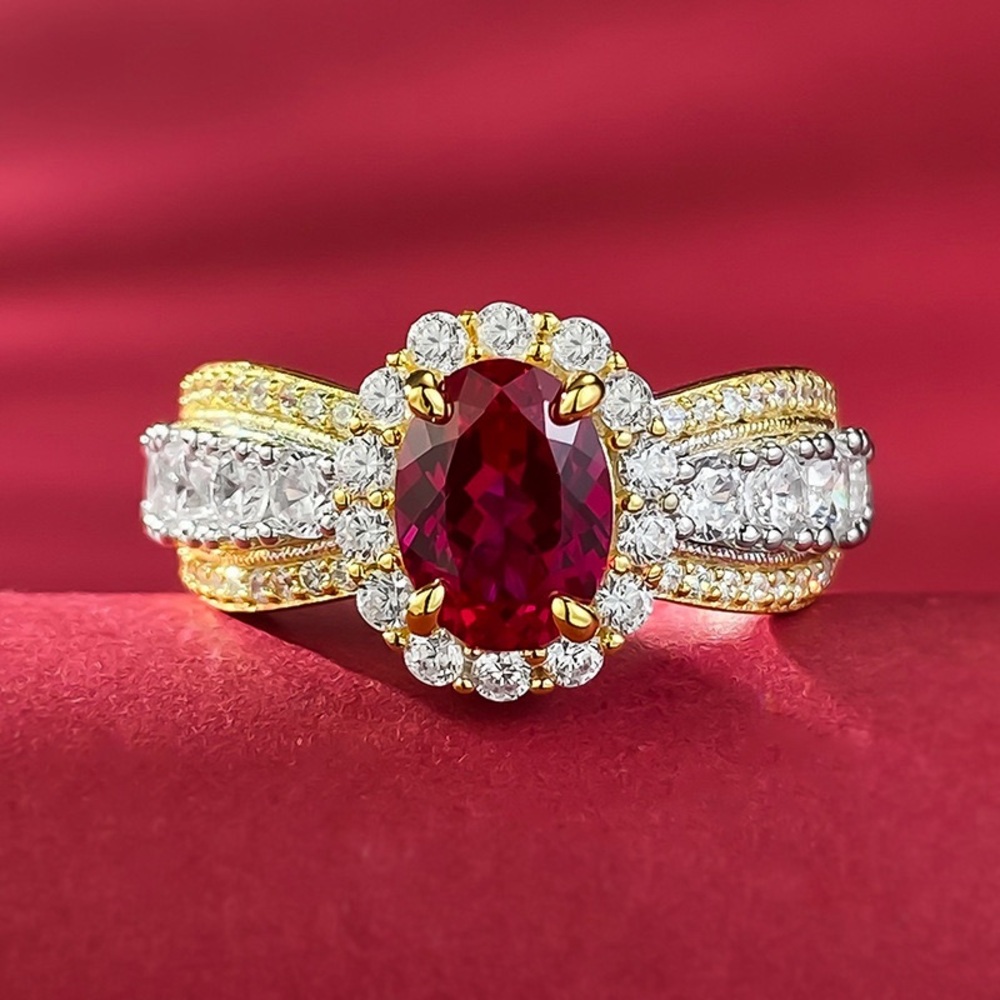 1CT Ruby Classic Ring on 925 sterling silver